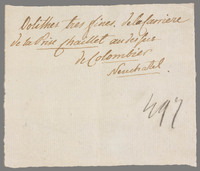 L 00099
<br/>
Label met opschrift
<br/>
<em>Saussure, Horace-Bénédict de (1740-1799)</em>